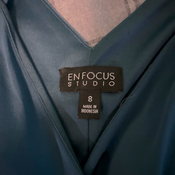 Enfocus Studio, Teal Green fitted Party dress. Size 8 - Picture 3 of 3